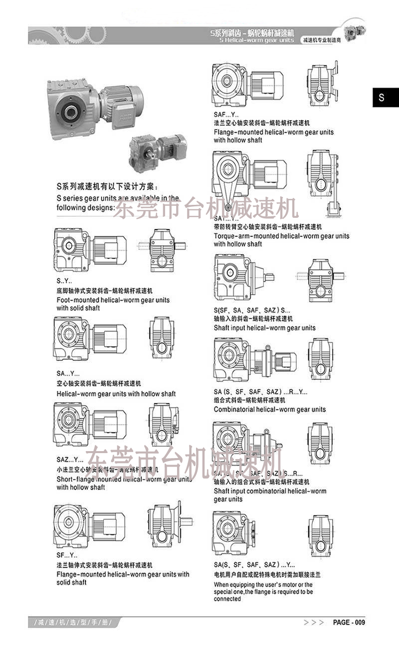 廣東siti系列斜齒輪蝸桿減速機加工性能簡介